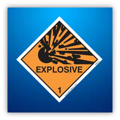 Explosive Material Warning Label